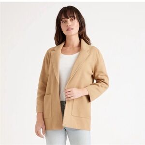 Quince Camel Knit Blazer women’s size Small 100% organic cotton